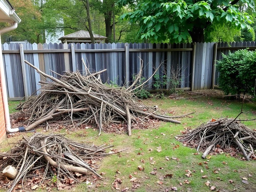 Yard cleanup before